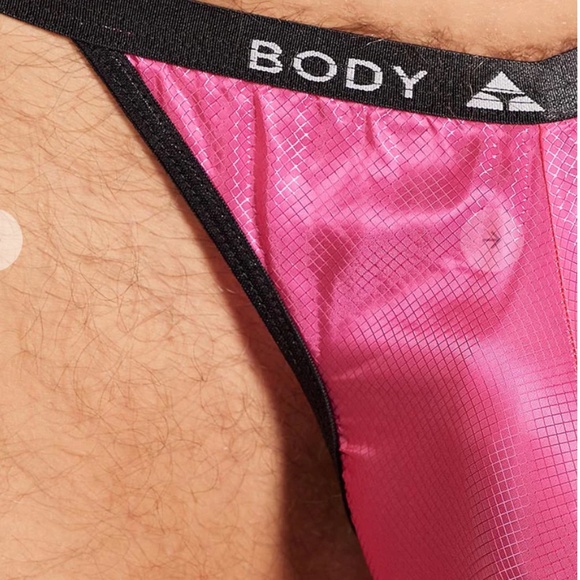 Men's Bodyaware Rip Stop Logo Nylon Thong in White or Magenta - Size Small, NWT - Picture 8 of 8